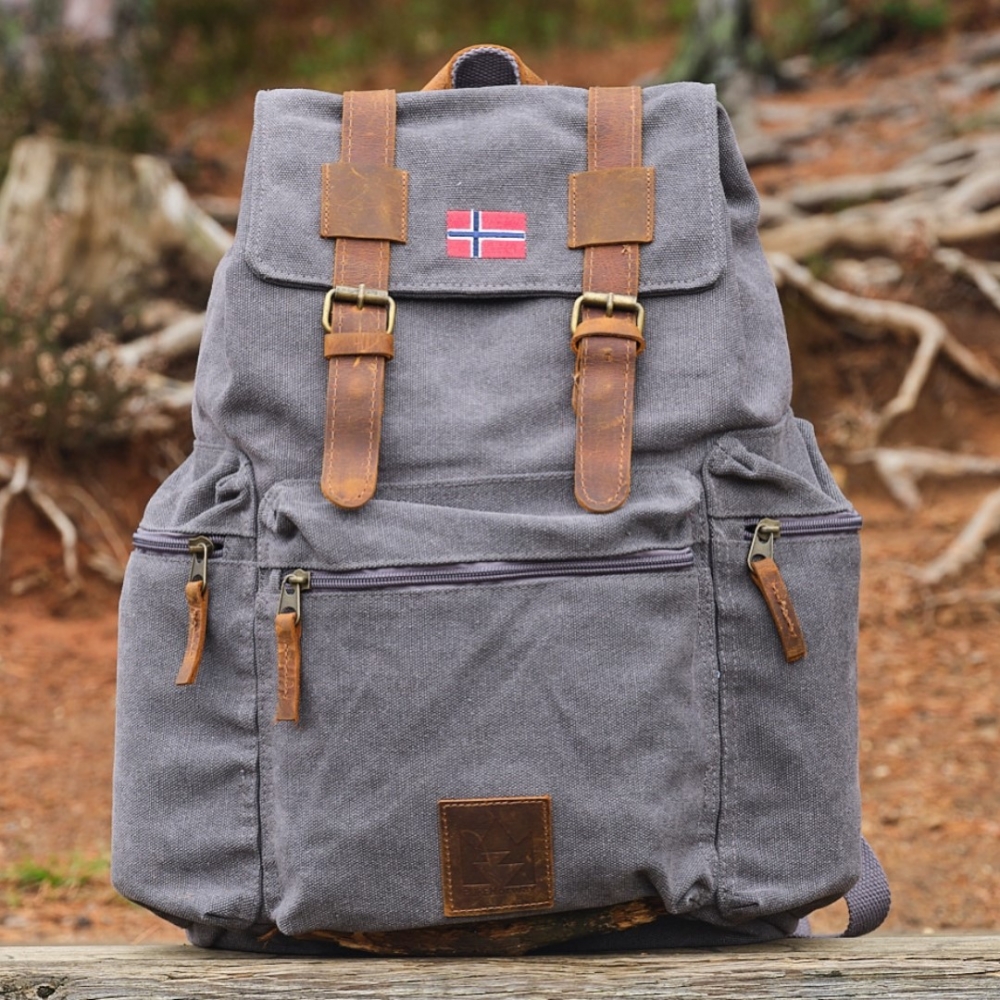 Norway 1963 Red Polyester Men Backpack